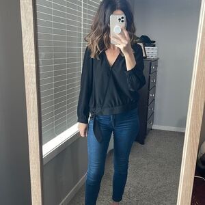 Cross wrap front blouse